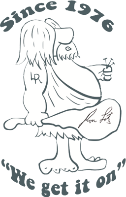 Lotz Roofing Caveman. Since 1976. We get it on.